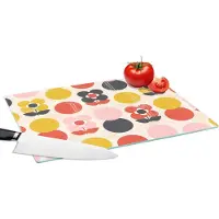KitchenYeah Glazen Snijplank - 39x28 - Retro - Design - Bloemen - Pastel - Snijplanken Glas
