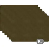 KitchenYeah Placemats - Leer - Groen - Placemat - 45x30 cm - 6 stuks - Tafelonderzetter