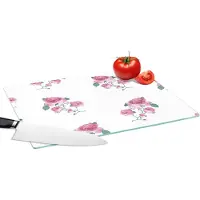 KitchenYeah Glazen Snijplank - 39x28 - Rozen - Patronen - Bloemen - Snijplanken Glas