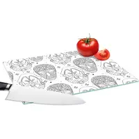 KitchenYeah Glazen Snijplank - 28x20 - Patroon - Maskers - Zuid-Amerika - Snijplanken Glas