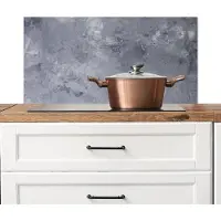 KitchenYeah Spatscherm keuken 80x40 cm - Kookplaat achterwand Leisteen - Beton print - Retro - Structuren - Grijs - Rustiek - Muurbeschermer - Spatwand fornuis - Hoogwaardig aluminium