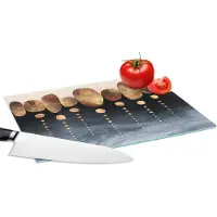 KitchenYeah Glazen Snijplank - 28x20 - Goud - Abstract - Luxe - Snijplanken Glas