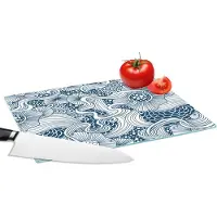 KitchenYeah Glazen Snijplank - 28x20 - Patroon - Bloemen - Botanisch - Snijplanken Glas
