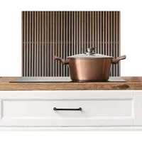 KitchenYeah Spatscherm keuken 70x50 cm - Kookplaat achterwand Vintage - Hout - Design - Structuur - Muurbeschermer - Spatwand fornuis - Hoogwaardig aluminium