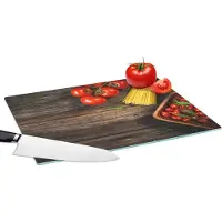 KitchenYeah Glazen Snijplank - 39x28 - Pasta - Tomaat - Keuken - Snijplanken Glas