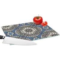 KitchenYeah Glazen Snijplank - 28x20 - Mandala - Patronen - Vintage - Snijplanken Glas