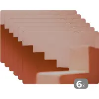 KitchenYeah Placemat - Placemats kunststof - Architectuur - Trappen - Pastel - Roze - 45x30 cm - 6 stuks - Hittebestendig - Anti-Slip - Onderlegger - Afneembaar