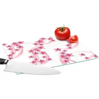 KitchenYeah Glazen Snijplank - 28x20 - Patronen - Sakura - Zen - Yoga - Snijplanken Glas