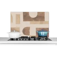 KitchenYeah Spatscherm keuken 90x60 cm - Kookplaat achterwand Abstract - Puzzel - Vormen - Kleuren - Muurbeschermer - Spatwand fornuis - Hoogwaardig aluminium