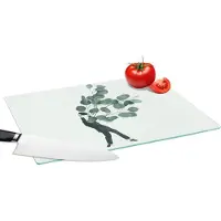 KitchenYeah Glazen Snijplank - 39x28 - Ballon - Man - Retro - Snijplanken Glas