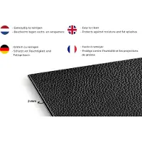 KitchenYeah Spatscherm keuken 120x80 cm - Kookplaat achterwand Leer - Lederlook - Zwart - Licht - Muurbeschermer - Spatwand fornuis - Hoogwaardig aluminium