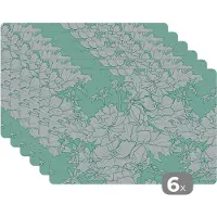 KitchenYeah Placemat - Placemats kunststof - Patronen - Vintage - Bloemen - 45x30 cm - 6 stuks - Hittebestendig - Anti-Slip - Onderlegger - Afneembaar
