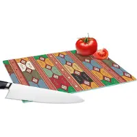 KitchenYeah Glazen Snijplank - 28x20 - Geometrie- Patronen - Zuid-Amerika - Snijplanken Glas