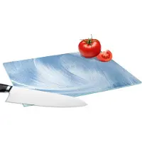 KitchenYeah Glazen Snijplank - 28x20 - Blauw - Acrylverf - Design - Snijplanken Glas