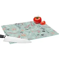 KitchenYeah Glazen Snijplank - 39x28 - Onderwater - Planten - Zeedieren - Patroon - Snijplanken Glas