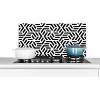 KitchenYeah Spatscherm - Achterwand keuken - Patronen - Zwart - Wit - Design - Keuken - 80x40 cm