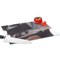KitchenYeah Glazen Snijplank - 39x28 - Abstract - Verf - Goud - Snijplanken Glas