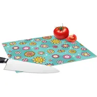 KitchenYeah Glazen Snijplank - 28x20 - Bloemen - Vlinders - Patronen - Snijplanken Glas