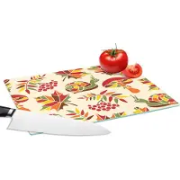 KitchenYeah Glazen Snijplank - 28x20 - Herfst - Slakken - Patroon - Snijplanken Glas