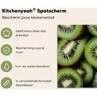 KitchenYeah Spatscherm keuken 100x65 cm - Kookplaat achterwand Kiwi - Fruit - Groen - Muurbeschermer - Spatwand fornuis - Hoogwaardig aluminium