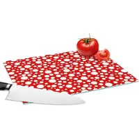 KitchenYeah Glazen Snijplank - 28x20 - Bubbels - Rood - Stippen - Patroon - Snijplanken Glas