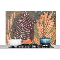 KitchenYeah Spatscherm keuken 120x80 cm - Kookplaat achterwand Vintage - Herfst - Kunst - Bos - Natuur - Muurbeschermer - Spatwand fornuis - Hoogwaardig aluminium
