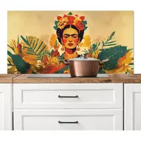 KitchenYeah Spatscherm keuken 120x60 cm - Kookplaat achterwand Vrouwelijk - Bloemen - Sieraden - Muurbeschermer - Spatwand fornuis - Hoogwaardig aluminium