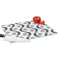 KitchenYeah Glazen Snijplank - 39x28 - Maan - Design - Cirkel - Snijplanken Glas