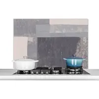 KitchenYeah Spatscherm keuken 100x65 cm - Kookplaat achterwand Vormen - Abstract - Verf - Geometrie - Muurbeschermer - Spatwand fornuis - Hoogwaardig aluminium