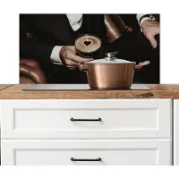 KitchenYeah Spatscherm keuken 80x40 cm - Kookplaat achterwand Hartje - Cocktail - Espresso Martini - Hand - Muurbeschermer - Spatwand fornuis - Hoogwaardig aluminium