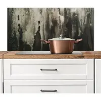 KitchenYeah Spatscherm keuken 100x50 cm - Kookplaat achterwand Abstract - Grijs - Kunst - Patroon - Muurbeschermer - Spatwand fornuis - Hoogwaardig aluminium
