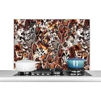 KitchenYeah Spatscherm keuken - Slangenprint - Dieren - Zebra - Spatscherm - Spatwand - 100x65 cm