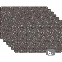 KitchenYeah Placemat - Placemats kunststof - Structuur - Patroon - Terazzo - 45x30 cm - 6 stuks - Hittebestendig - Anti-Slip - Onderlegger - Afneembaar
