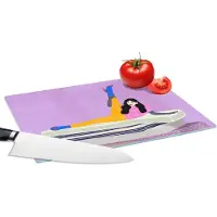 KitchenYeah Glazen Snijplank - 28x20 - Vrouw - Vintage - Pastel - Snijplanken Glas
