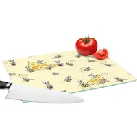 KitchenYeah Glazen Snijplank - 28x20 - Kaas - Dieren - Patronen - Muizen - Snijplanken Glas