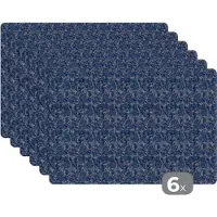 KitchenYeah Placemat - Placemats kunststof - Patroon - Graniet - Structuur - 45x30 cm - 6 stuks - Hittebestendig - Anti-Slip - Onderlegger - Afneembaar