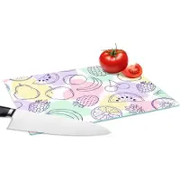 KitchenYeah Glazen Snijplank - 28x20 - Patroon - Eten - Zomer - Snijplanken Glas