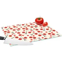 KitchenYeah Glazen Snijplank - 39x28 - Patronen - Parijs - Eiffeltoren - Bloemen - Snijplanken Glas