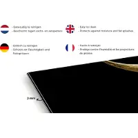 KitchenYeah Spatscherm keuken 120x80 cm - Kookplaat achterwand Schotse hooglander - Goud - Vacht - Dieren - Koe - Muurbeschermer - Spatwand fornuis - Hoogwaardig aluminium