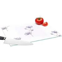 KitchenYeah Glazen Snijplank - 39x28 - Bloemen - Paars - Lente - Patronen - Snijplanken Glas