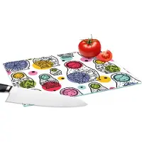 KitchenYeah Glazen Snijplank - 28x20 - Matroesjka - Patronen - Baby - Snijplanken Glas
