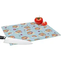 KitchenYeah Glazen Snijplank - 39x28 - Egel - Regenboog - Bloemen - Patroon - Kinderen - Snijplanken Glas