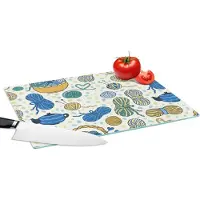 KitchenYeah Glazen Snijplank - 39x28 - Breien - Patronen - Wol - Snijplanken Glas