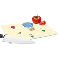 KitchenYeah Glazen Snijplank - 28x20 - Patroon - Muis - Luchtballon - Snijplanken Glas