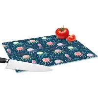 KitchenYeah Glazen Snijplank - 39x28 - Design - Dieren - Kwallen - Snijplanken Glas