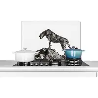 KitchenYeah Spatscherm keuken 60x40 cm - Kookplaat achterwand Roofdier - Panter - Dieren - Natuur - Muurbeschermer - Spatwand fornuis - Hoogwaardig aluminium
