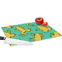 KitchenYeah Glazen Snijplank - 39x28 - Patroon - Jungle - Kikkers - Snijplanken Glas