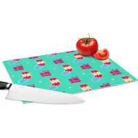 KitchenYeah Glazen Snijplank - 28x20 - Sokken - Cadeau - Patroon - Snijplanken Glas