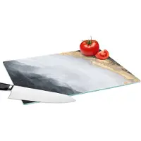 KitchenYeah Glazen Snijplank - 39x28 - Abstract - Verf - Goud - Zwart - Marmer - Snijplanken Glas
