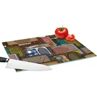 KitchenYeah Glazen Snijplank - 39x28 - Tieners - Radio - Patronen - Retro - Snijplanken Glas